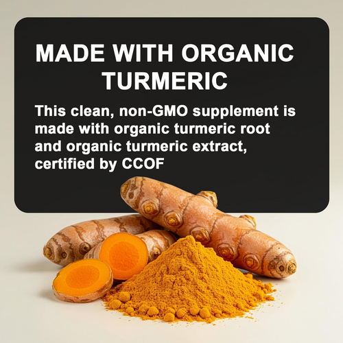 Turmeric with Black Pepper, Ginger and the Active Ingredient Curcumin for Cardiovascular Health and Joint Support